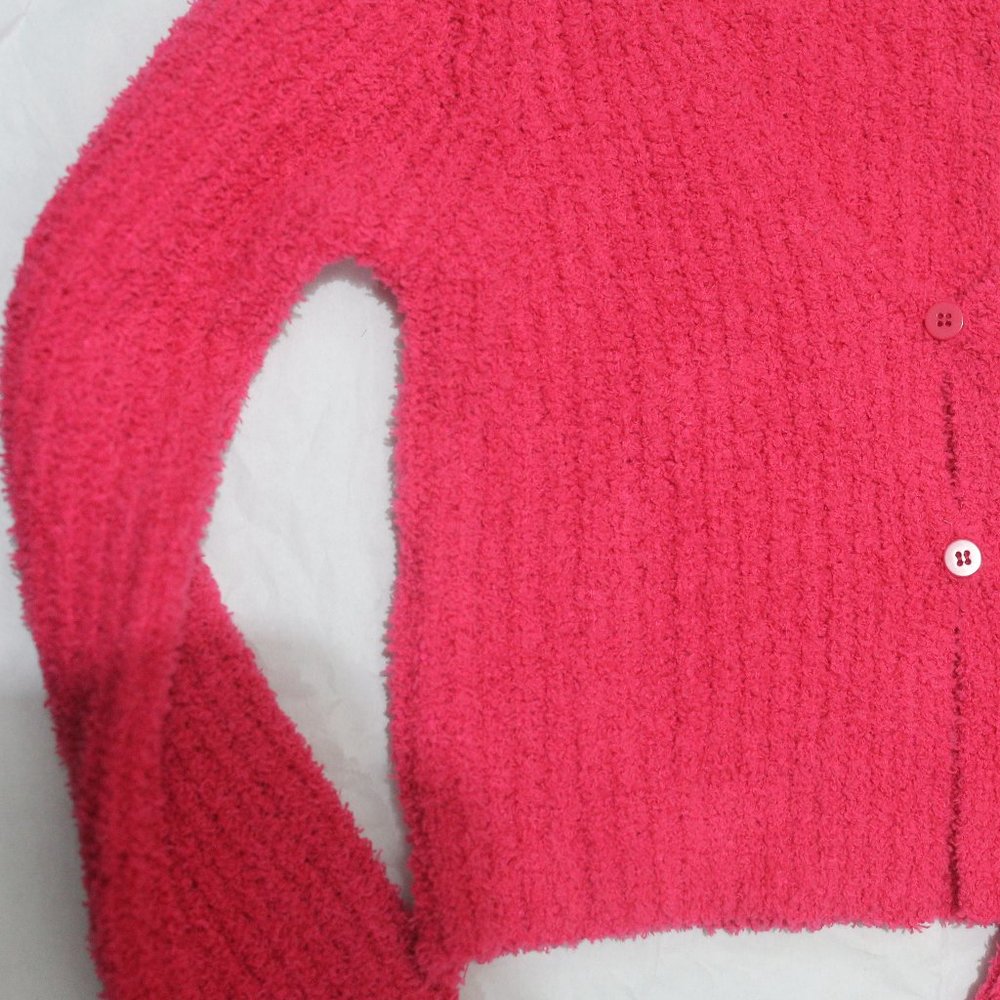 NWOT Zara Hot PInk Chenille Cropped Cardigan. - Picture 10 of 12